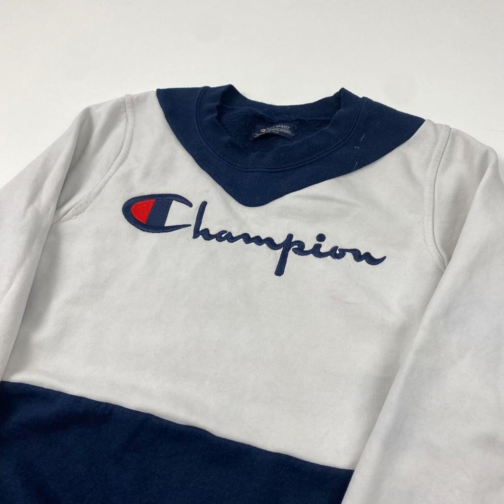Champion Blue White Full Sleeve Sweatshirt Size Mens M - Picture 3 of 3